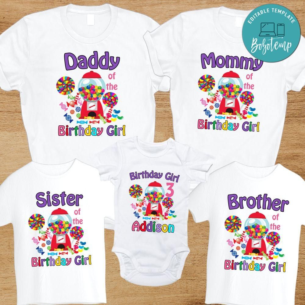 Candyland Birthday Family Matching 