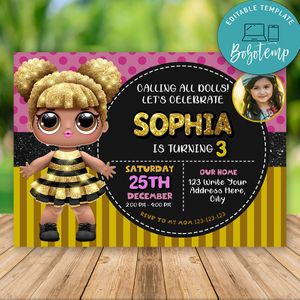 Editable LOL Surprise Dolls Birthday Invite With Photo Instant Download