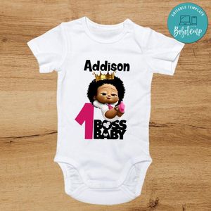 African Girl Baby Boss First Birthday PNG file template