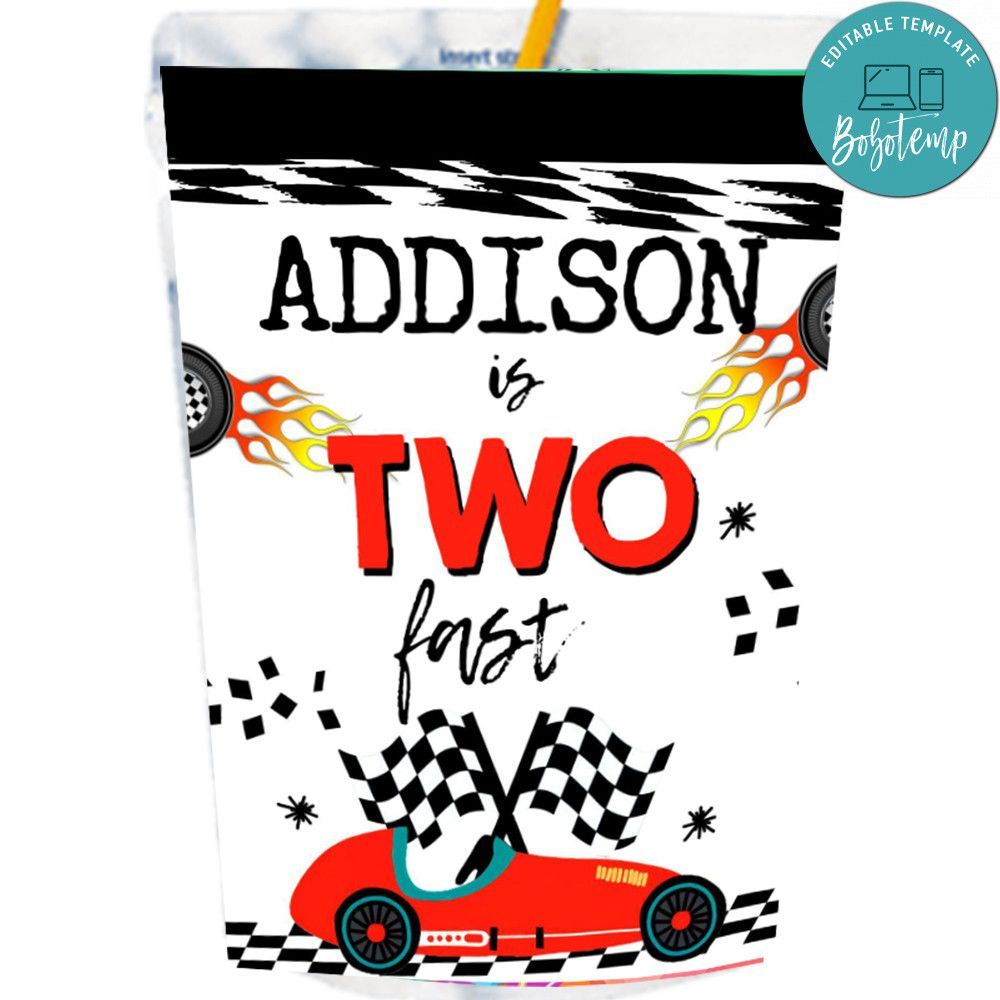 Two fast Capri Sun Labels Digital File Printable Instant Download