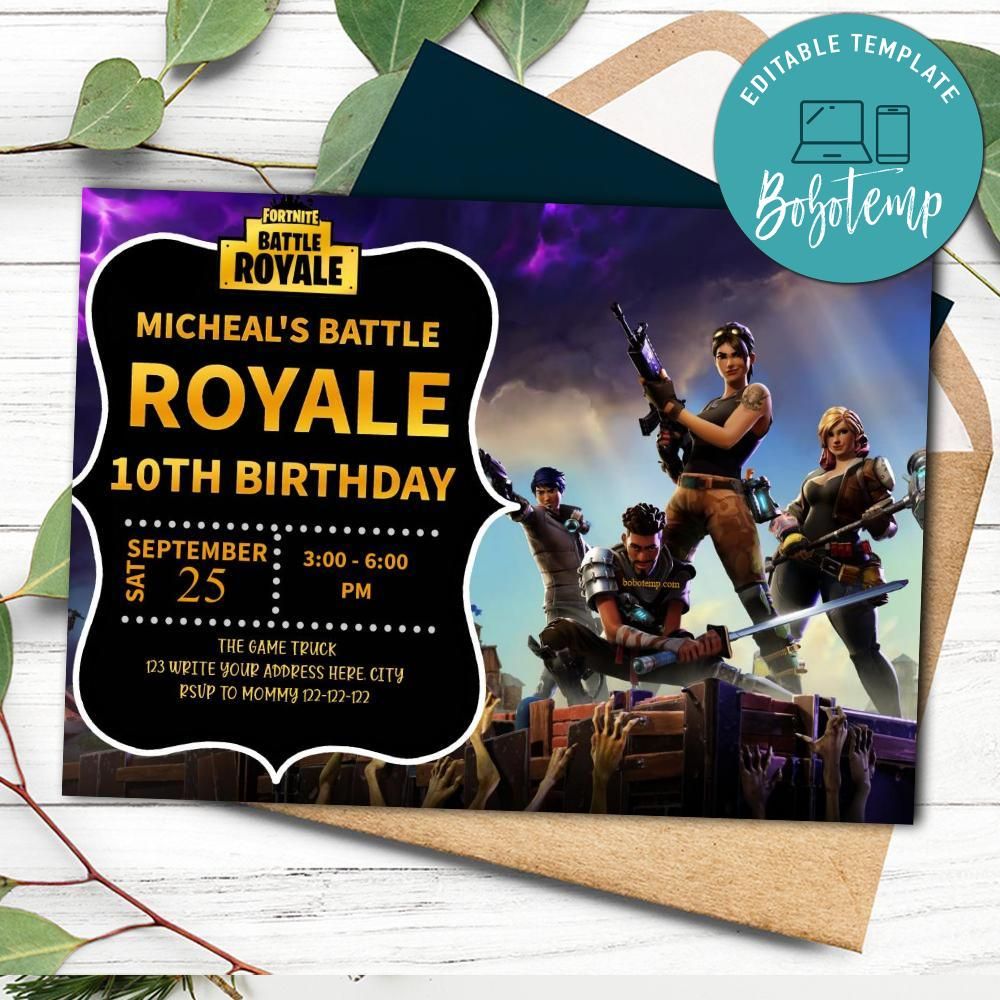 Gamer birthday Party Invitation Printable | Bobotemp