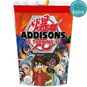 Bakugan Capri Sun Labels Digital File Printable Instant Download