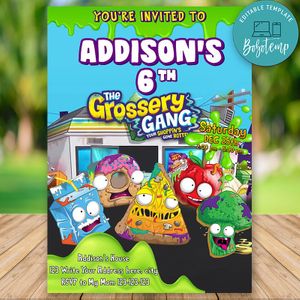 Printable Grossery Gang Birthday Invitation Instant Download