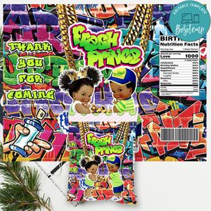 Fresh gender reveal princess Chip Bag Digital File Printable Instant Download