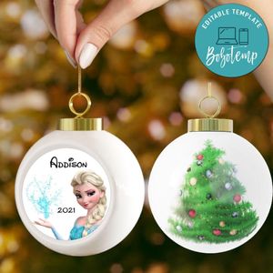 Elsa Frozen Christmas Ball Ornament - Disney Frozen Ornament