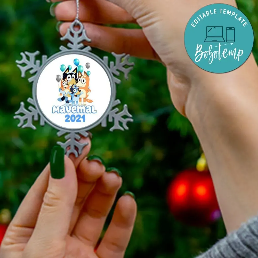 Bluey Pewter Snowflake Ornament Gift | Bobotemp