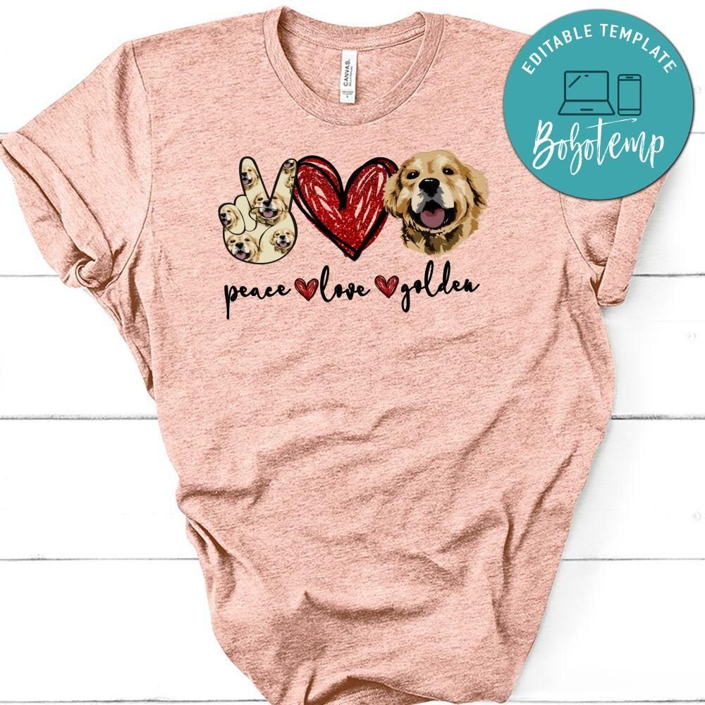 Peace love Golden PNG file template