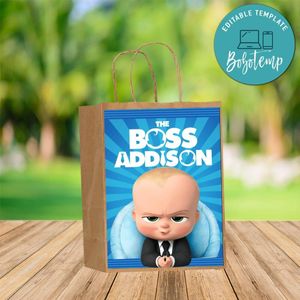 Custom Baby Boss Gift bag Label to print at home Instant Download