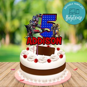 Transformers Birthday Cake Topper Template Printable Instant Download