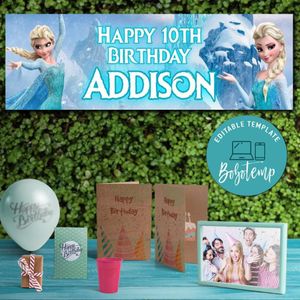 Frozen Birthday Banner Printable Instant Download