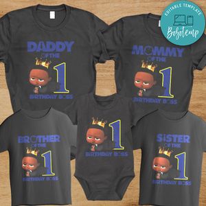African American Boss Baby Family Matching Birthday Shirts