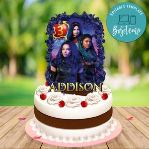 Printable Descendants 3 Birthday Cake Topper Template Instant Download