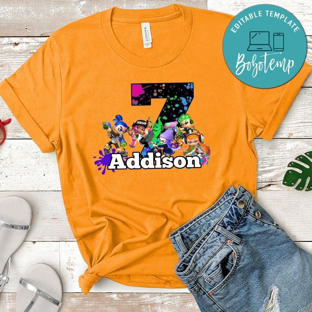 Custom Splatoon Birthday Shirt for Kid
