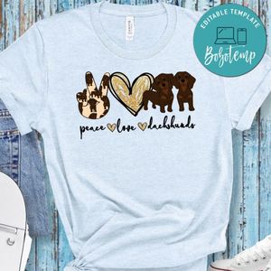 Peace love Dachshunds PNG file template