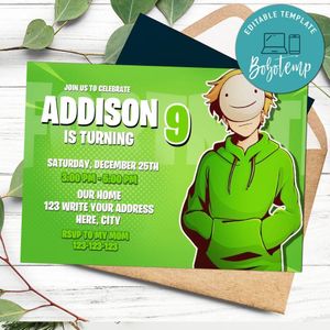 Dream smp Invitation Customizable Template Instant Download