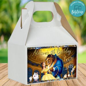 Beauty and The Beast Gable Boxes Label Template to Print at Home Instant Download