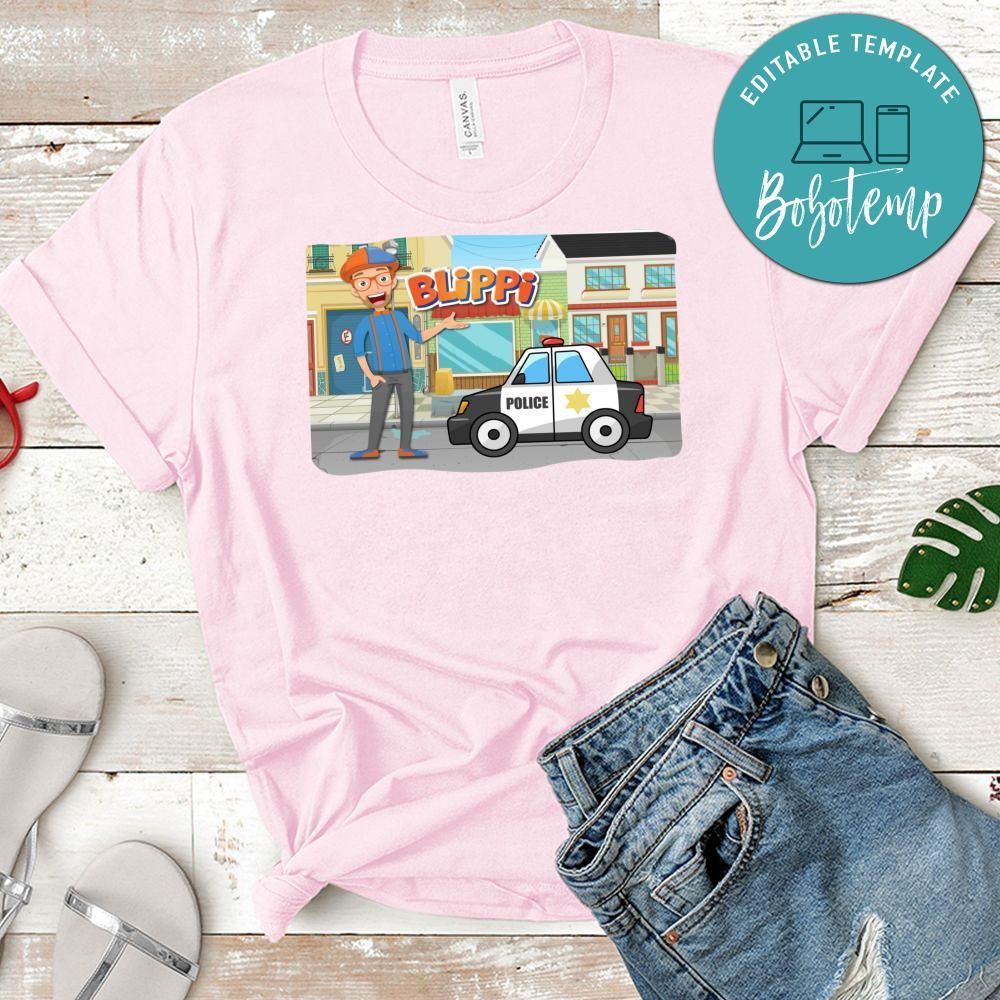Blippi Police Car Song Inspired T-Shirt for Toddler