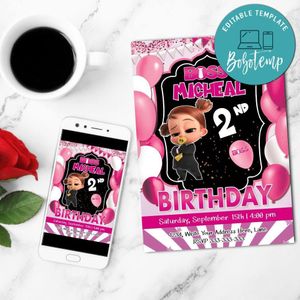 Baby Tina Invitation Customizable Template Instant Download