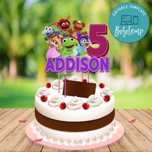 Muppet Babies Birthday Cake Topper Template Printable Instant Download