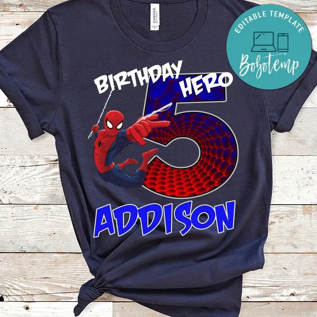 Spiderman Birthday Hero T-Shirt Bobotemp