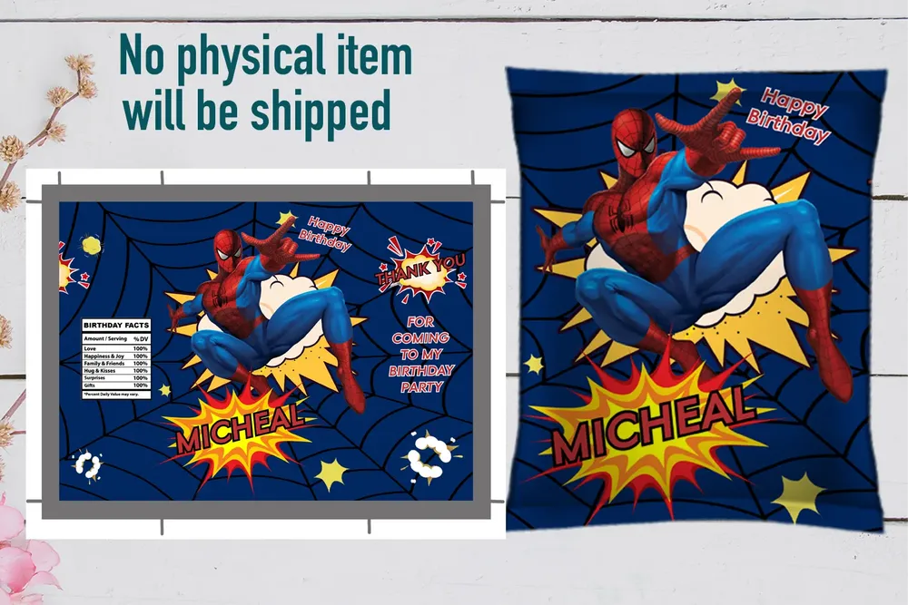 Spiderman Birthday Party Superhero Invitation Set Template Bobotemp