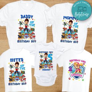 Paw Patrol Family Matching Birthday Shirts
