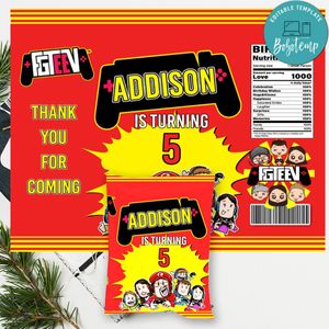 Fgteev Birthday Chip Bag Digital File Printable Instant Download