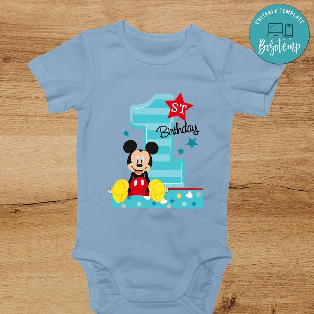 Mickey Mouse First Birthday PNG file template