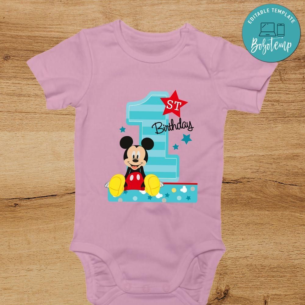 Mickey Mouse First Birthday PNG file template