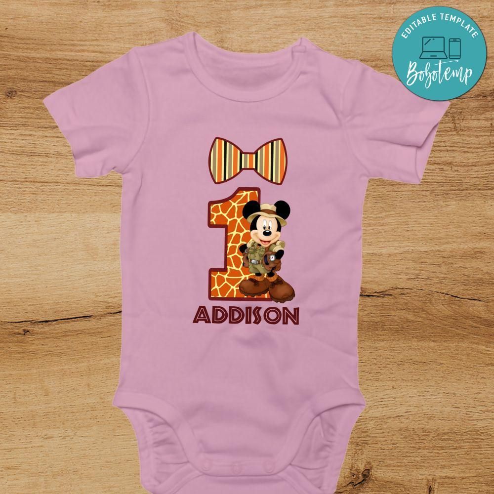 Mickey Safari First Birthday PNG file template