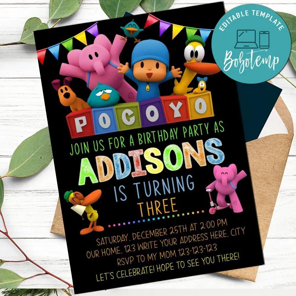 Printable Pocoyo Invitations For Free