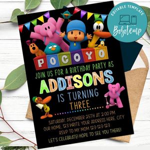 Pocoyo Invitation Customizable Template Instant Download