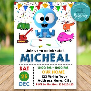 Editable Goo Goo Birthday Flyer For Boy Instant Download