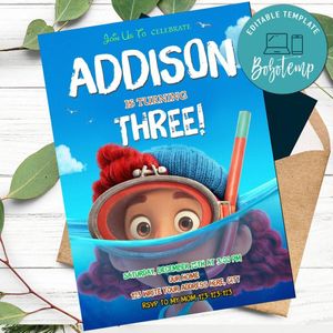 Luca Girl Invitation Template to Print at Home Instant Download