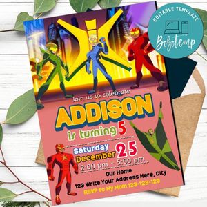 Stretch Armstrong Invitation Template to Print at Home Instant Download