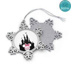 Minnie Mouse Pewter Snowflake Ornament Gift