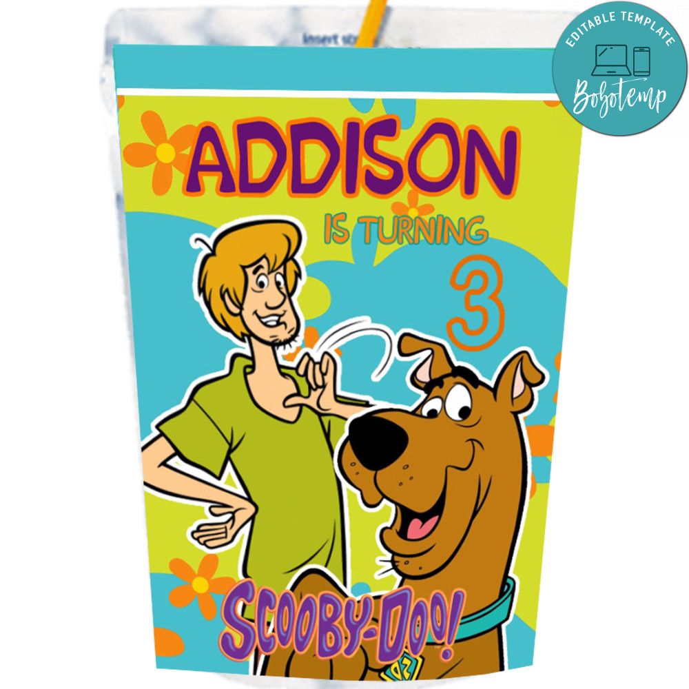 Scooby Doo Capri Sun Labels Digital File Printable | Bobotemp