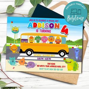 Noodle and pals Invitation Template to Print at Home Instant Download