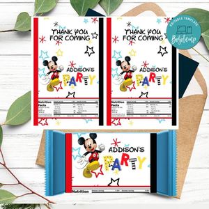 Disney Mickey Mouse hershey Candy Bar Wrapper Digital File Printable Instant Download