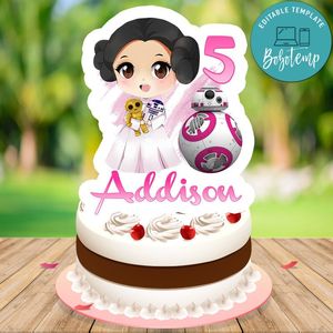 Princess Leia Cake Topper Template Printable Instant Download