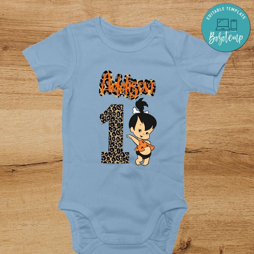 Flintstone Pebbles First Birthday PNG file template