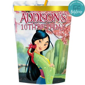 Mulan Capri Sun Labels Digital File Printable Instant Download