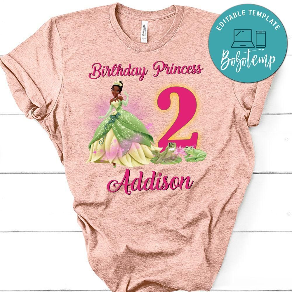 Custom Princess Tiana Birthday Shirt for Girl