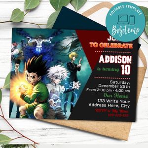 Hunter x Birthday Flyer Printable Instant Download