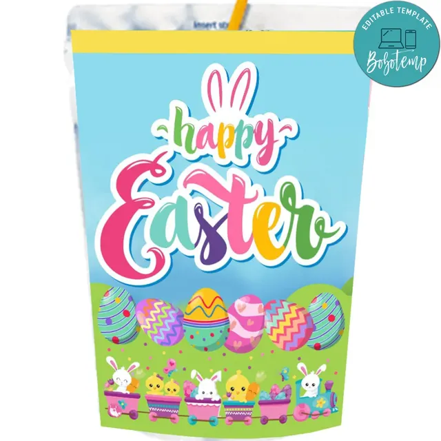 Happy Easter Capri Sun Labels Digital File Printable | Bobotemp