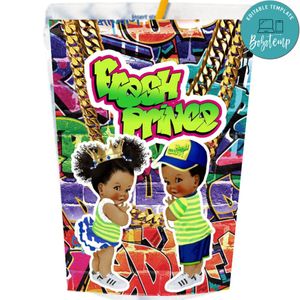 Fresh gender reveal princess Capri Sun Labels Digital File Printable Instant Download