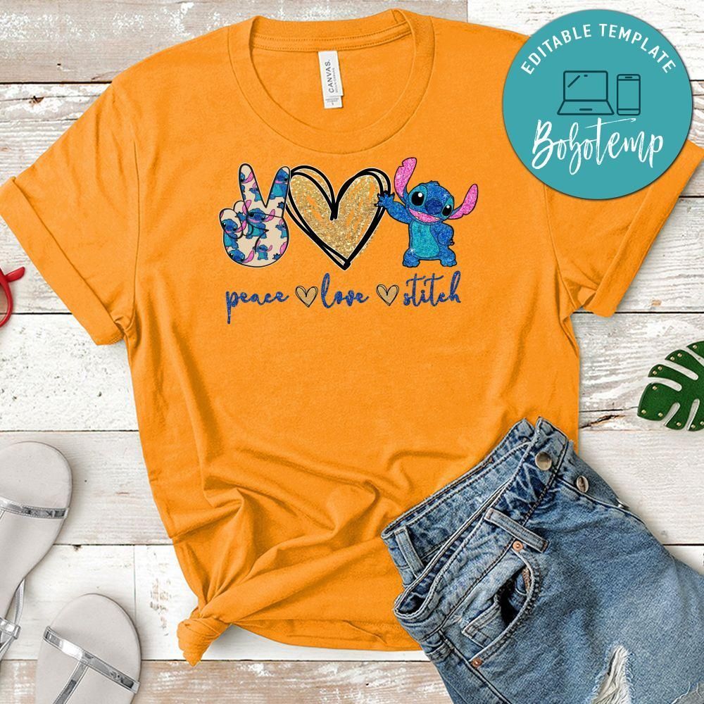 Peace Love Stitch Cute Gift PNG file template