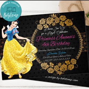 Snow White Birthday Flyer, Seven Dwarfs Birthday Flyer