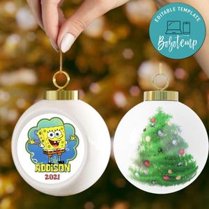 Spongebob Christmas Ball Ornament Gift