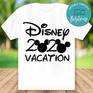 Printable Disney Vacation 2020 Shirt Template Instant Download